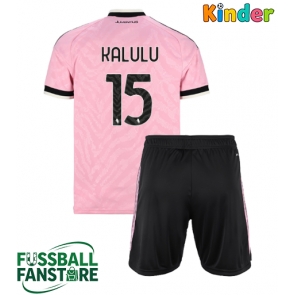 Juventus Pierre Kalulu #15 Replik Auswärtstrikot Kinder 2026-27 Kurzarm (+ Kurze Hosen)